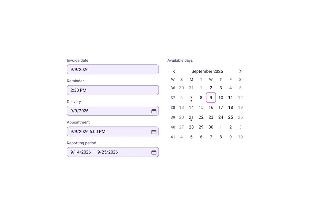 The four shapes, a period, and the grid on its own.